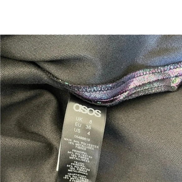 ASOS Black Metallic Ruffled Tiered Midi Skirt - Picture 6 of 9